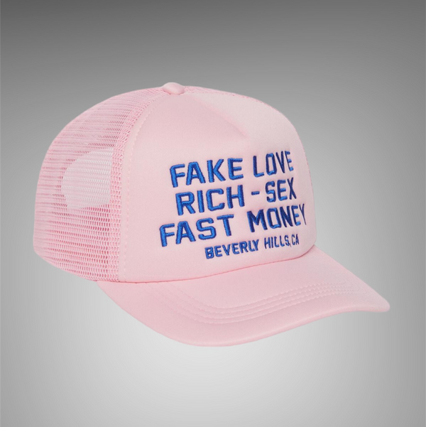 Homme Femme Fake Love Trucker Hat Pink