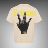 Twisted Fingers Tee Cream with Brown and Yellow