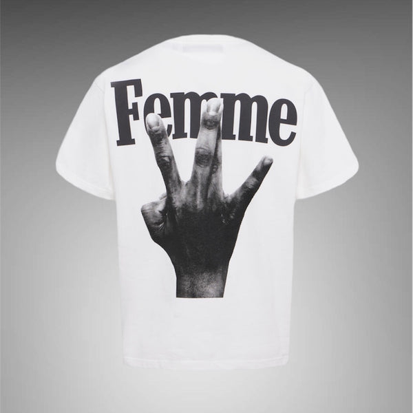 Twisted Fingers Tee White with Black