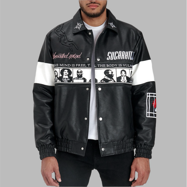 Sugarhill Liberation Leather Jacket Black White