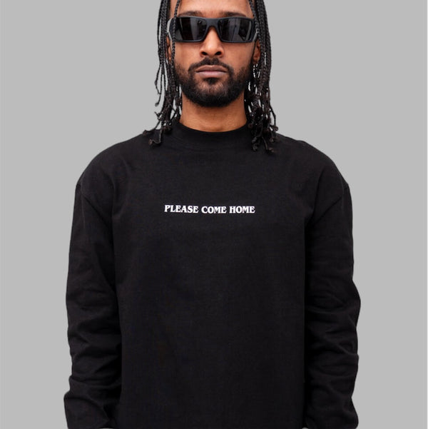 Please Come Home Reconnect Long Sleeve Tee Black