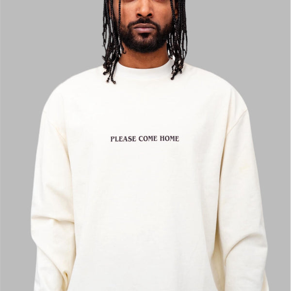 Please Come Home Reconnect Long Sleeve Tee White