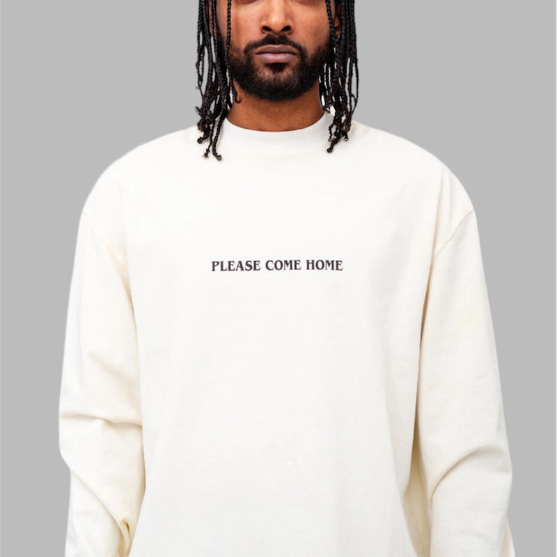 Please Come Home Reconnect Long Sleeve Tee Off White