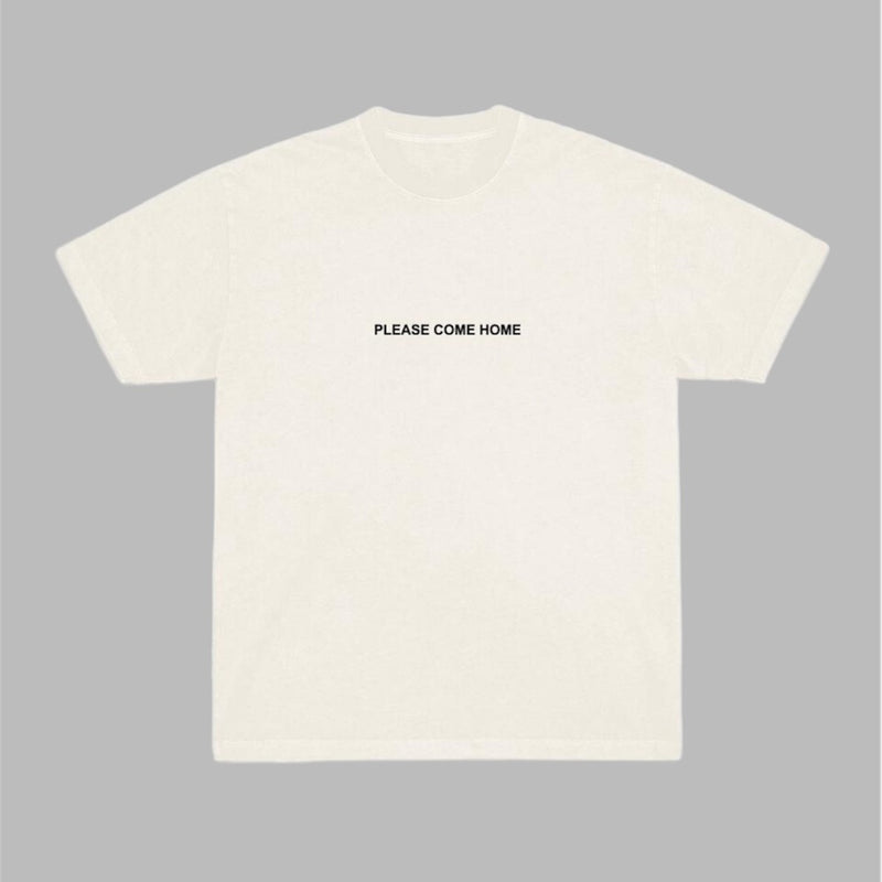 Please Come Home Reconnect Slogan Graphic Tee Off White
