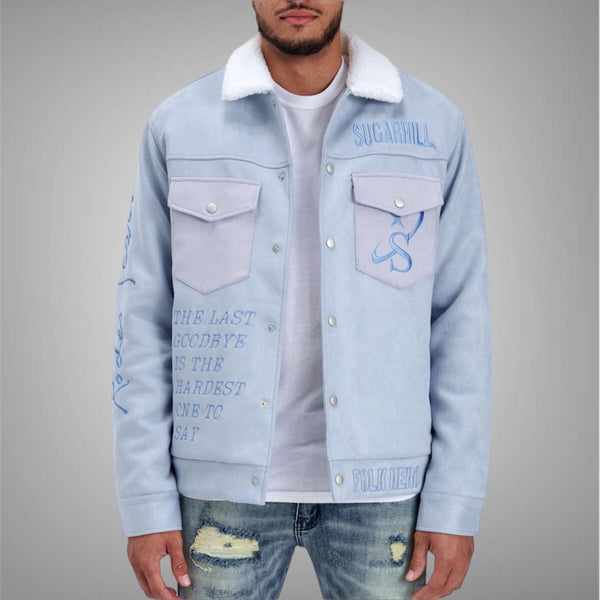 Sugar hill Rodeo suede jacket baby blue