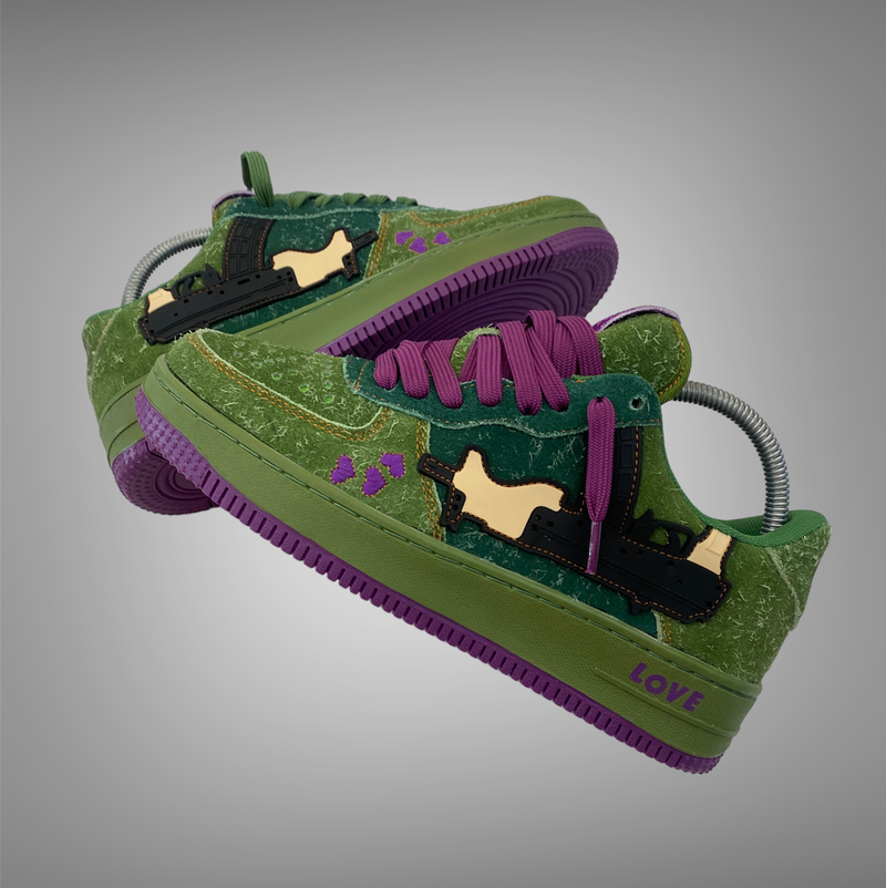 Love Kills Shoe Olive Green Purple