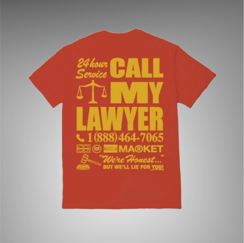 Market 24 HR Lawyer Service Pocket Tee Orange