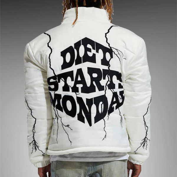 Diet Start Monday Lightning Puffer Jacket White