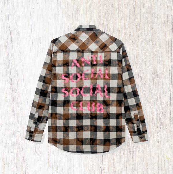 Anti Social Social Club Dialtone Black Tie Dye Flannel